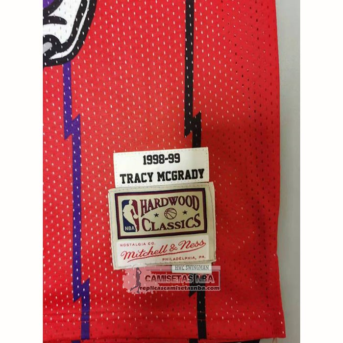 Camiseta Toronto Raptors Tracy McGrady NO 1 Mitchell & Ness 1998-99 Rojo
